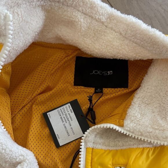 Joe's Jeans Yellow and White Fleece Jacket - Picture 2 of 5